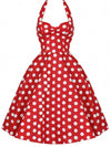 Robe Pin Up Rouge à Pois Année 50