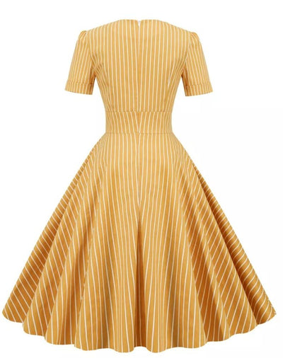 Robe Rétro Année 50 Jaune