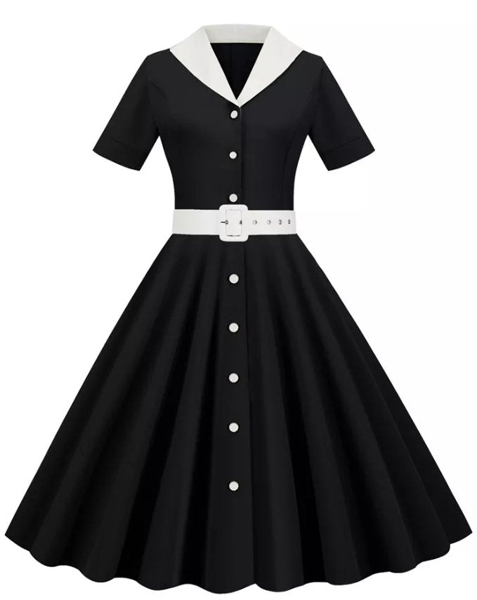 Robe Rétro Année 50 Noire