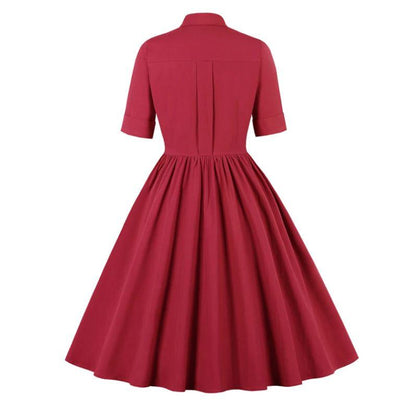 Robe Rétro Années 60 Bordeaux