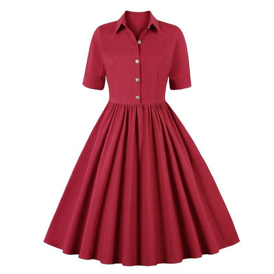 Robe Rétro Années 60 Bordeaux