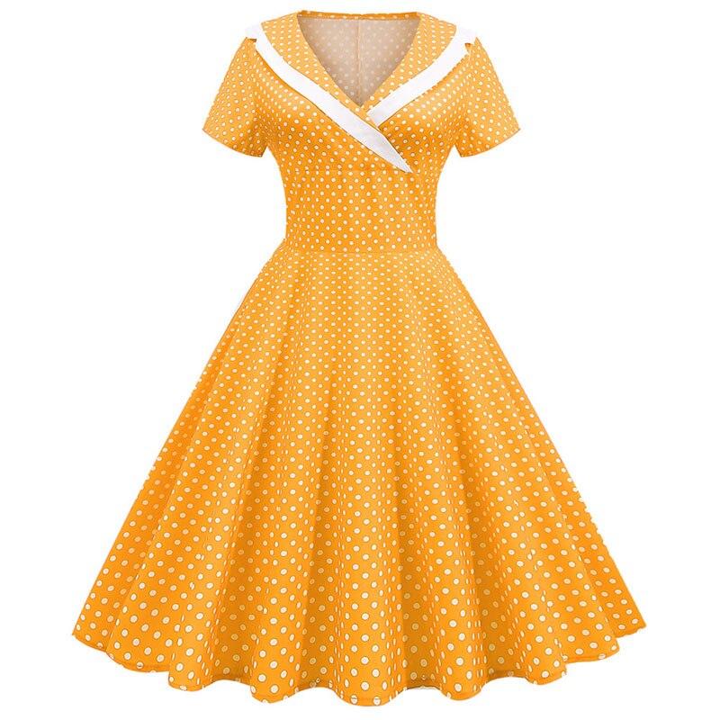 Robe Rétro Demoiselle d'Honneur Jaune