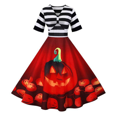 Robe Rétro Halloween Bordeaux