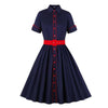 Robe Rockabilly Bleu Marine