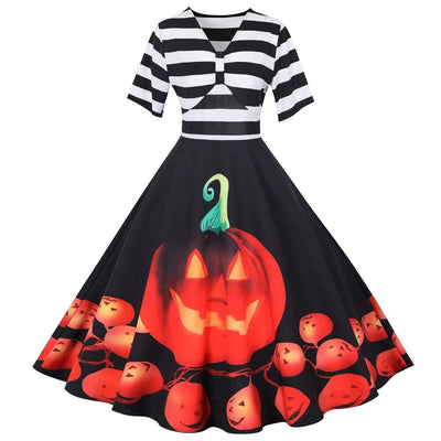 Robe Rockabilly Marinière Halloween