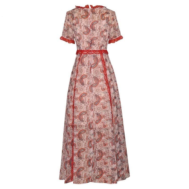 Robe Rouge Dentelle Vintage