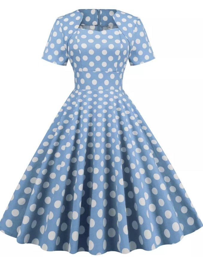 Robe Style 50's Vintage Bleu