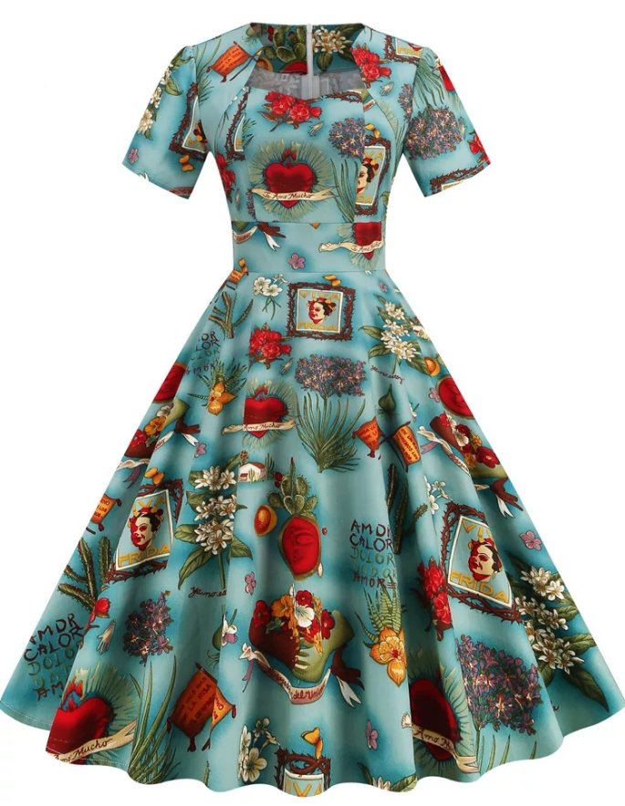 Robe Style 50's Vintage Déco