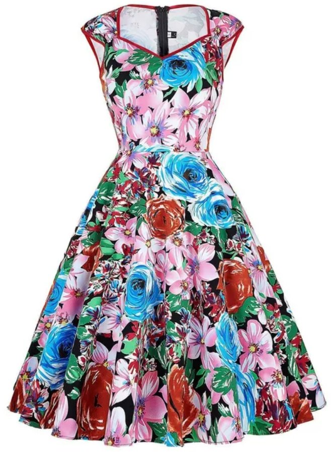 Robe Style 50's Vintage Fleurie