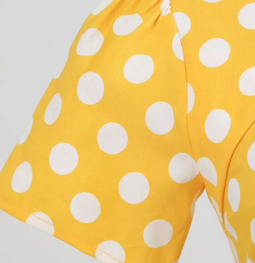 Robe Style 50's Vintage News Jaune