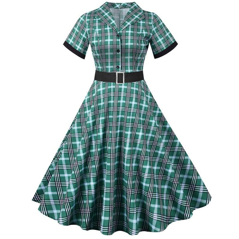 Robe Style Année 50 Verte