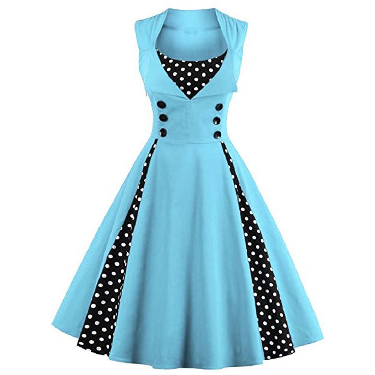 Robe Style Année 60 Femme Bleu Ciel