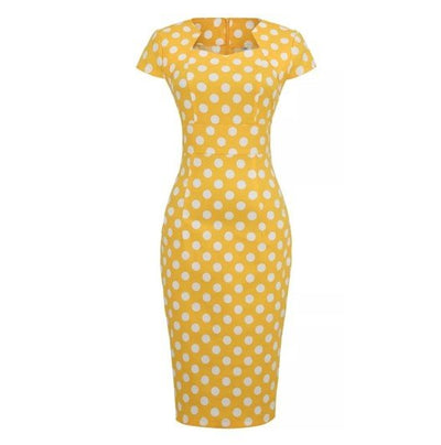 Robe Style Année 60 Femme Jaune