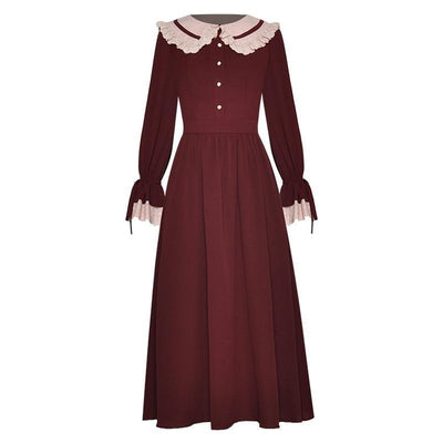 Robe Style Années 40 Bordeaux