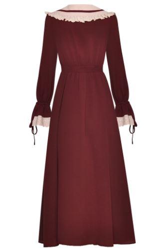 Robe Style Années 40 Bordeaux