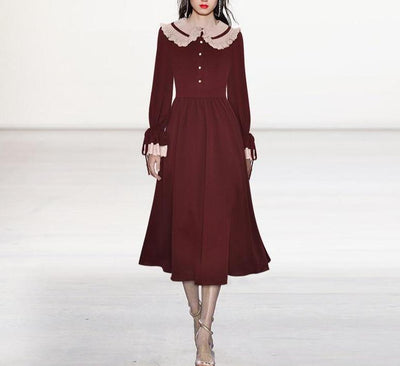 Robe Style Années 40 Bordeaux