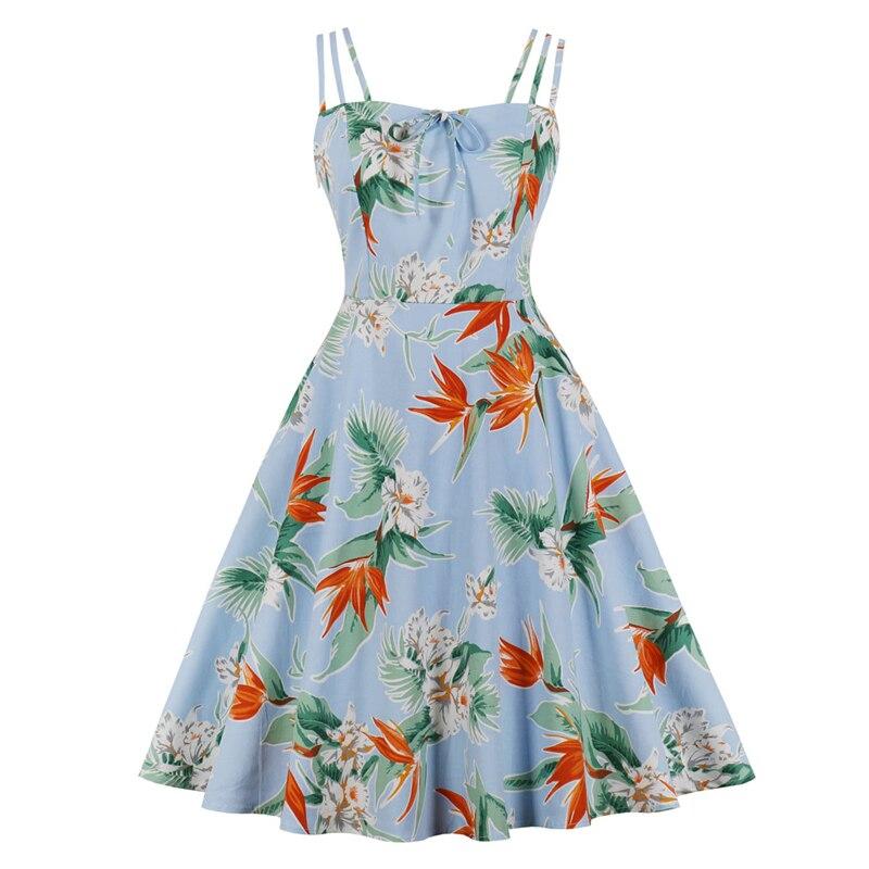 Robe Style Vintage Grande Taille Bleu