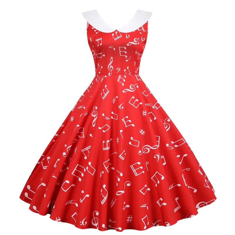 Robe Swing Année 50 avec Note Musicale