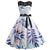 Robe Trapèze Vintage Fleur Bleu