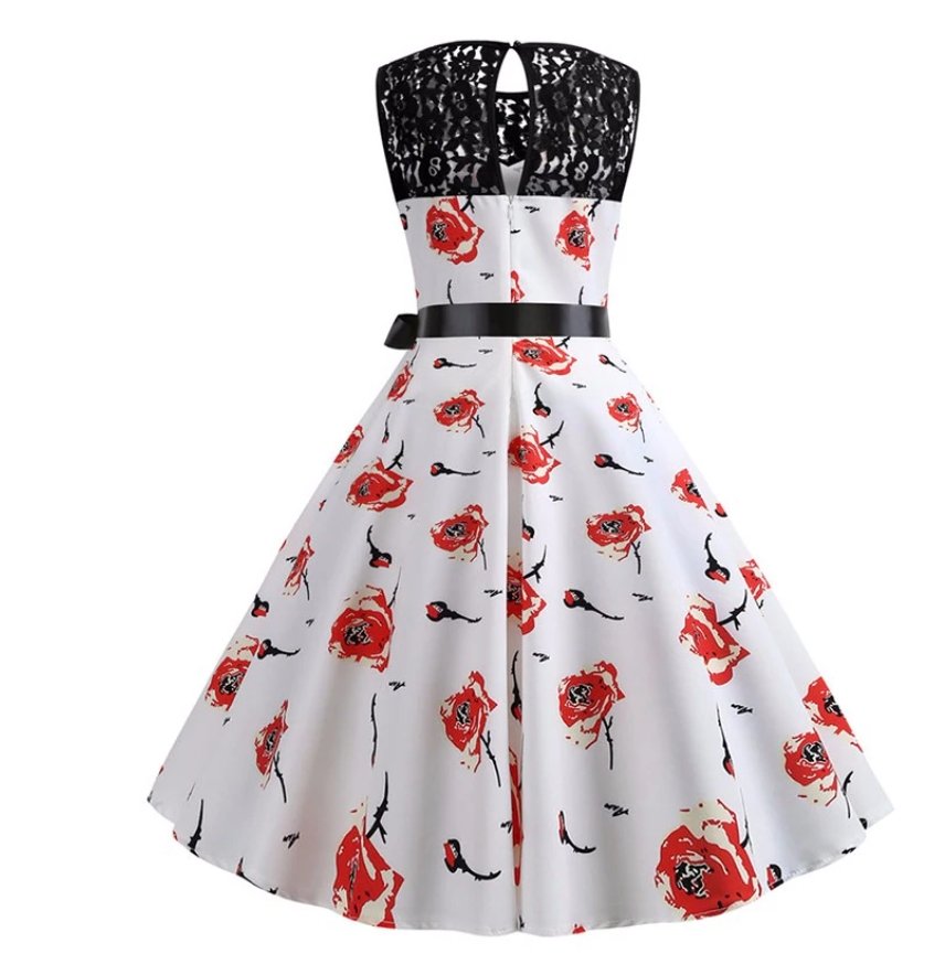 Robe Trapèze Vintage Fleur Dentelle