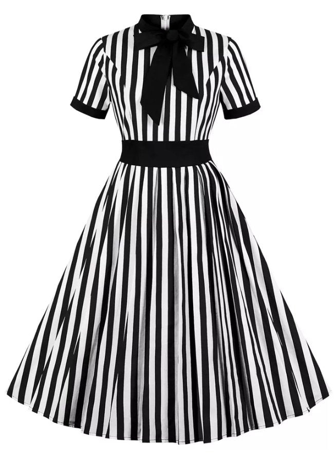 Robe Trapèze Vintage Noeud Ceinture