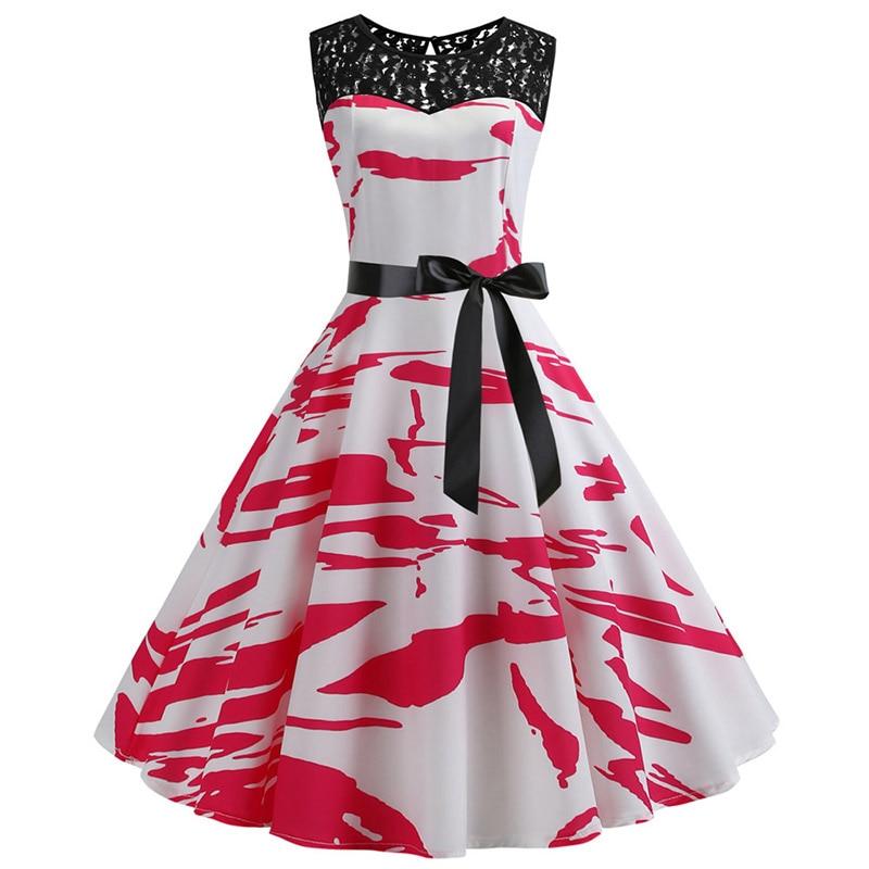 Robe Trapèze Vintage Rouge et Blanc