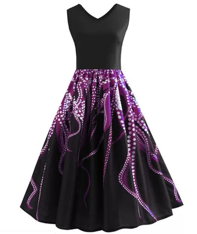 Robe Trapèze Vintage Sans Manches