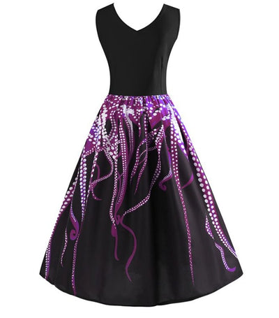 Robe Trapèze Vintage Sans Manches