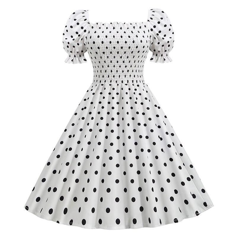 Robe Type Année 50 Blanche