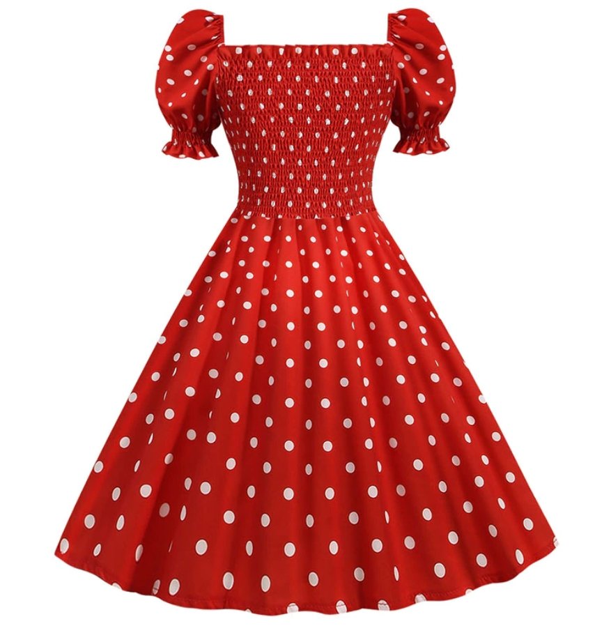 Robe Type Année 50 Rouge