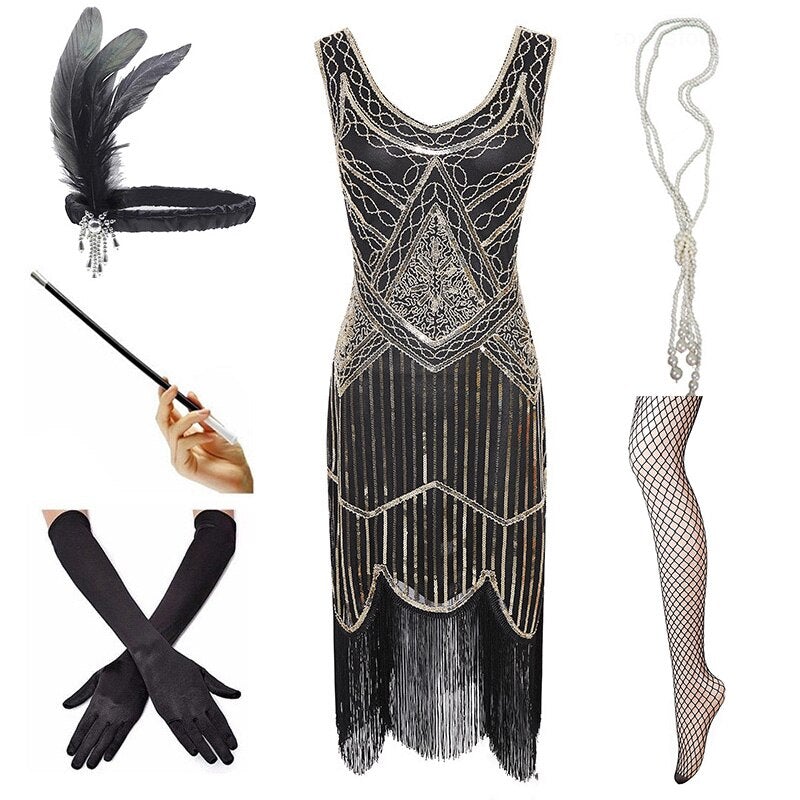 Robe Vintage 1920 Dorée