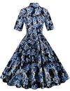 Robe Vintage 1950 Bleu