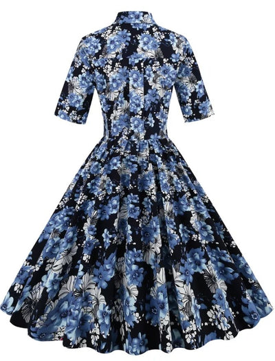 Robe Vintage 1950 Bleu