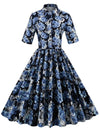 Robe Vintage 1950 Bleu