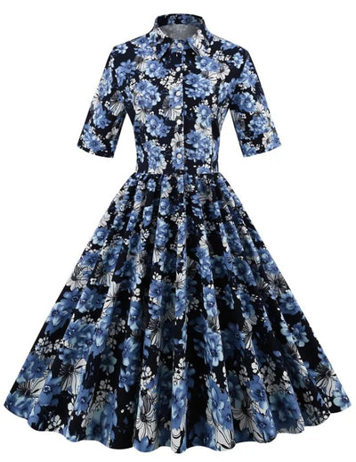 Robe Vintage 1950 Bleu