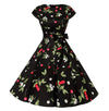 Robe Vintage 1950 Noir Cerises