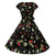 Robe Vintage 1950 Noir Cerises