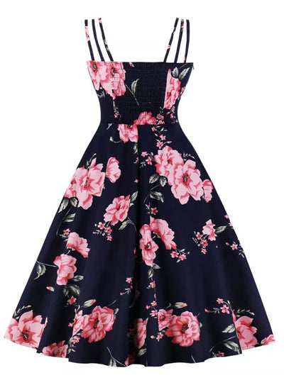 Robe Vintage 1950 Roses Rouges