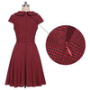 Robe Vintage 50 Bordeaux Manches Courtes