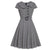 Robe Vintage 50 Gris Manches Courtes