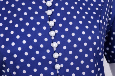 Robe Vintage 50s Bleue Pois