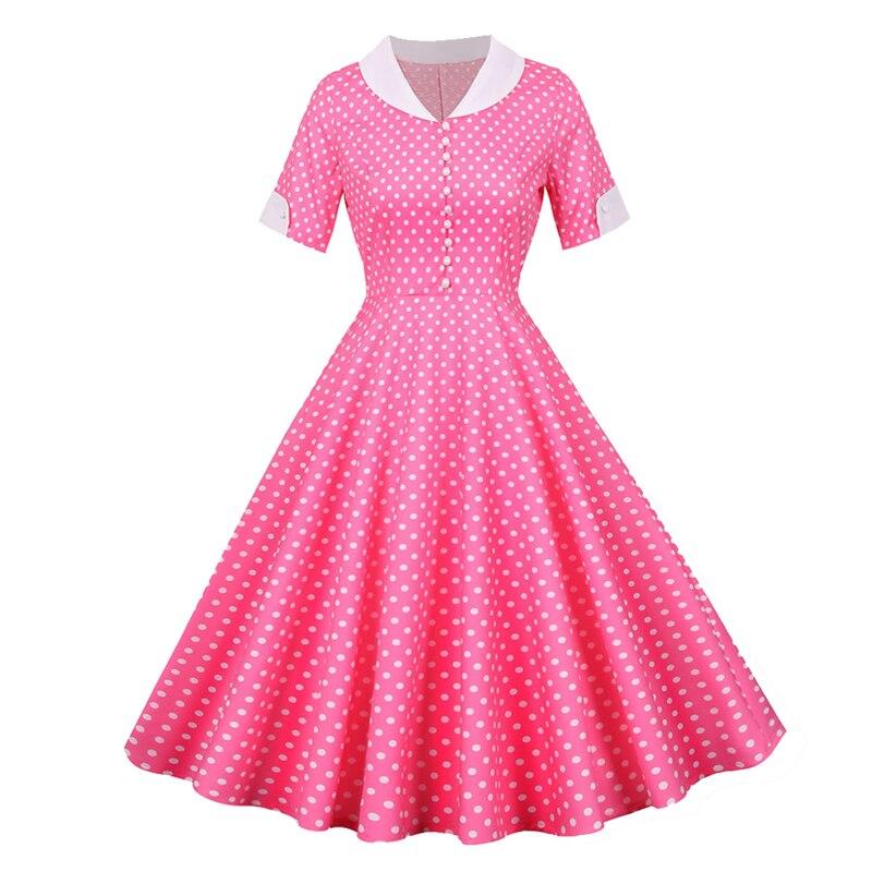 Robe Vintage 50s Rose Pois