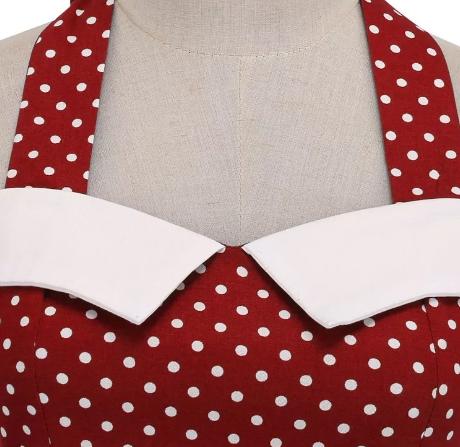 Robe Vintage à Pois Rouges