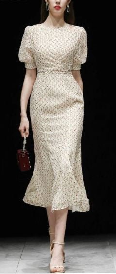 Robe Vintage Année 1940 Beige