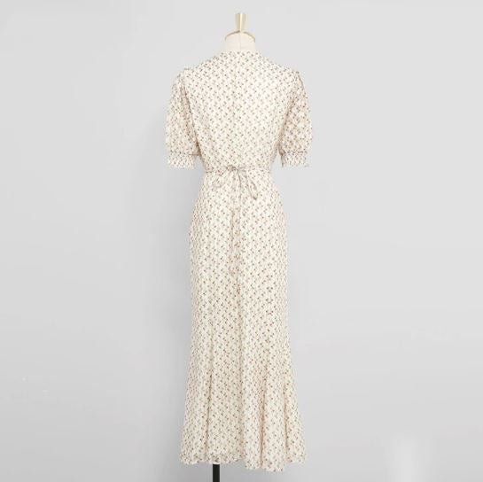 Robe Vintage Année 1940 Beige