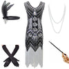 Robe Vintage Année 20 Argent Noir