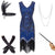 Robe Vintage Année 20 Bleu ( Avec Accessoires)