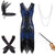 Robe Vintage Année 20 Noire et Bleu