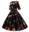 Robe Vintage Année 50 Fleurs