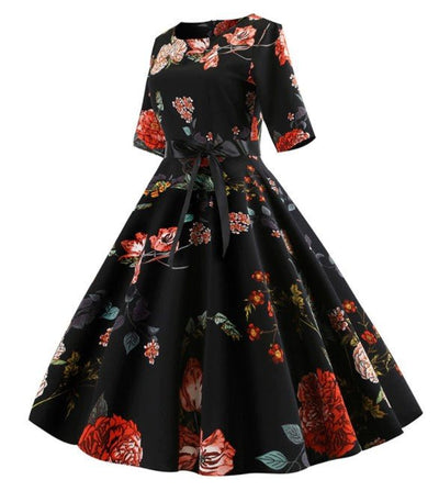 Robe Vintage Année 50 Fleurs